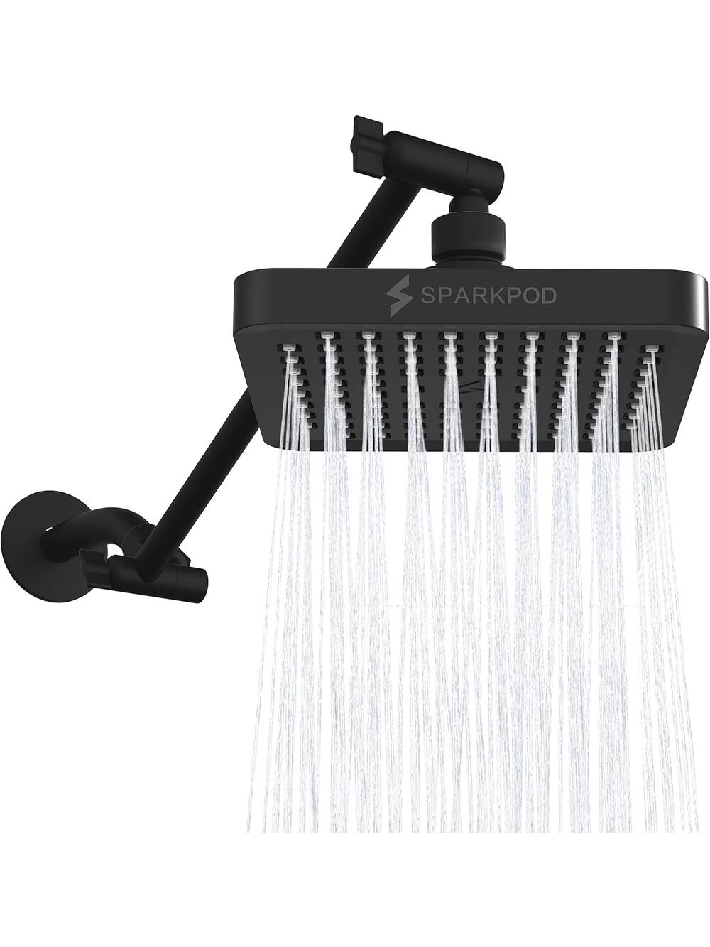 SparkPod Square Rain Shower Head with Extension Arm